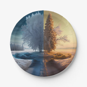One day in winter paper plates