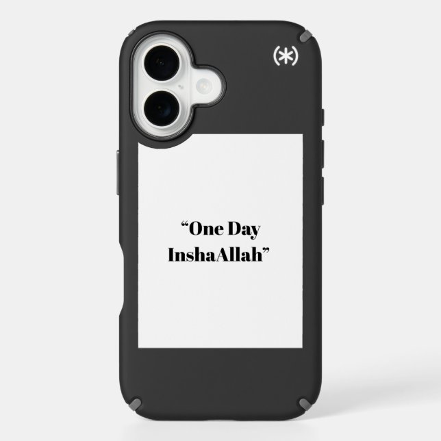 One Day InshaAllah – Minimal Islamic Quote Phone  Speck iPhone Case (Front)