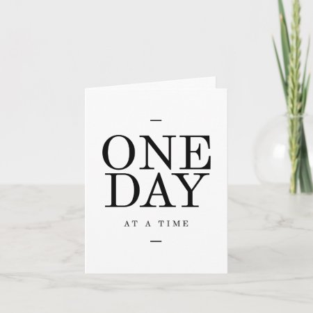 One Day Inspiring Quote White Black Gifts Card