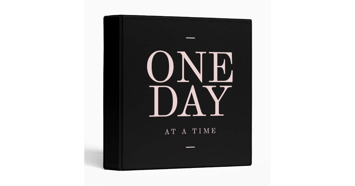 One Day Inspiring Quotes Black Pink Goals Ring Binder Zazzle