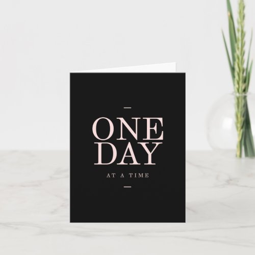 One Day _ Motivational Quote Black Pink Goals Card