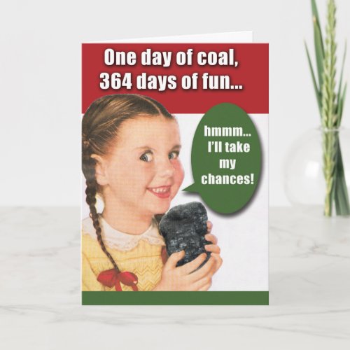 One Day Of Coal Christmas Joke Paper Card