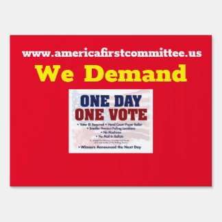 One Day One Vote Paper Ballots Sign