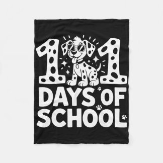 One Days Of School Dog Design For Kids Ck To Schoo Fleece Blanket