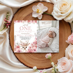 One-deer-ful Photo Birthday Invitation