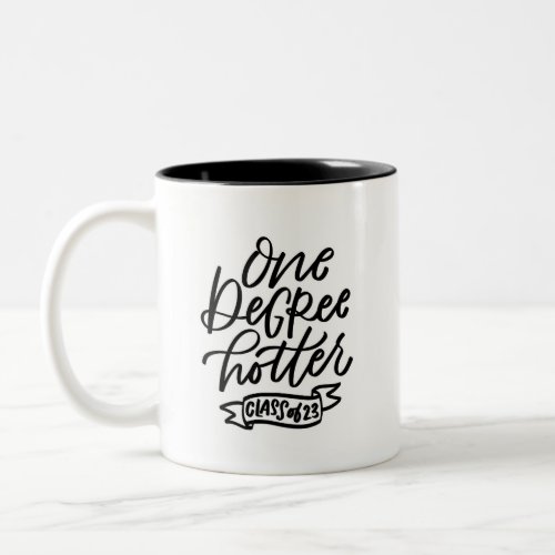 One Degree Hotter 2023 Handlettered Two_Tone Coffee Mug