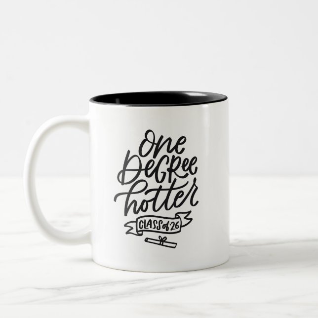 One Degree Hotter 2026 Handlettered  Two-Tone Coffee Mug (Left)