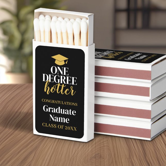 One Degree Hotter - Black Gold - Graduation Matchboxes (One Degree Hotter - Custom Match boxes)