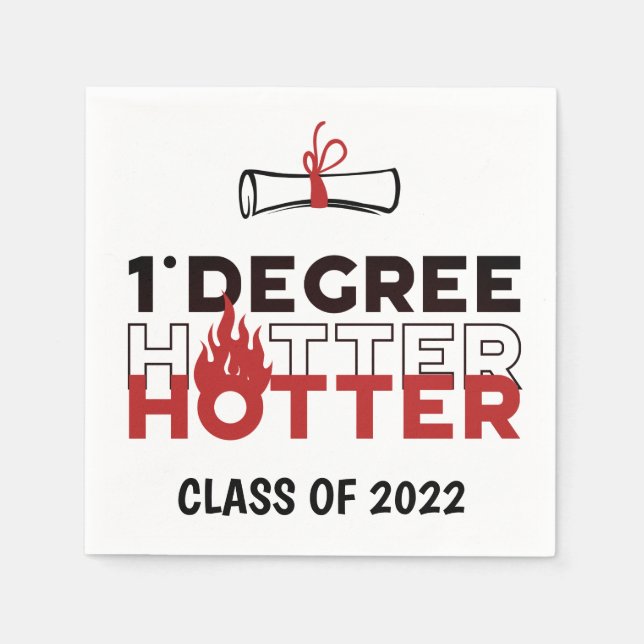 One Degree Hotter Funny Graduation Napkins (Front)