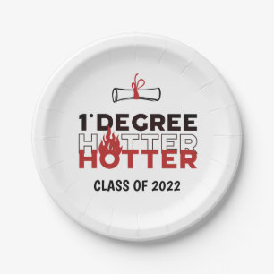 One Degree Hotter Funny Graduation Paper Plates
