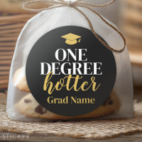 One Degree Hotter - Grad Name and Cap - Black Gold
