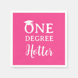 One Degree Hotter Graduation Hot Pink Napkins