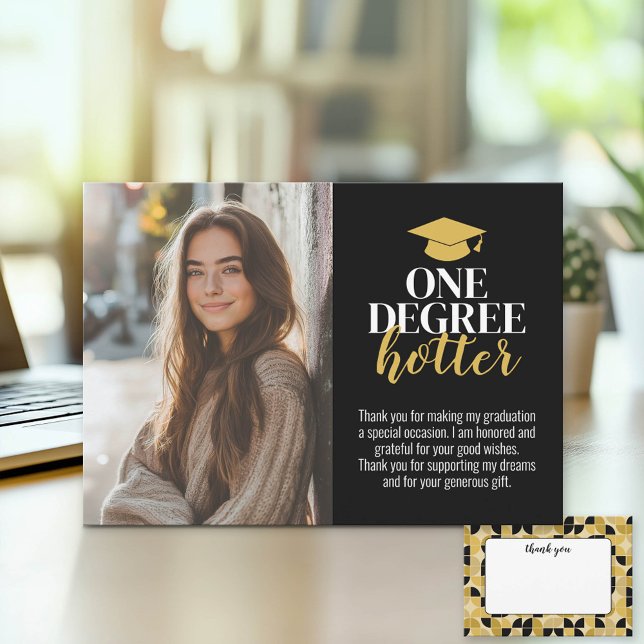 One Degree Hotter - Graduation Thank You - Photo Card (Graduation Party Thank You)
