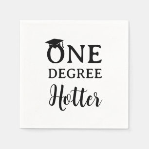 One Degree Hotter Graduation White Napkins