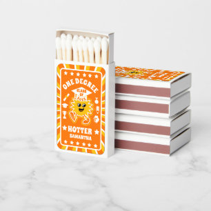 One Degree Hotter Retro Graduation Party Favor Matchboxes