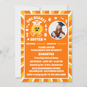 One Degree Hotter Retro Photo Graduation Party  Invitation