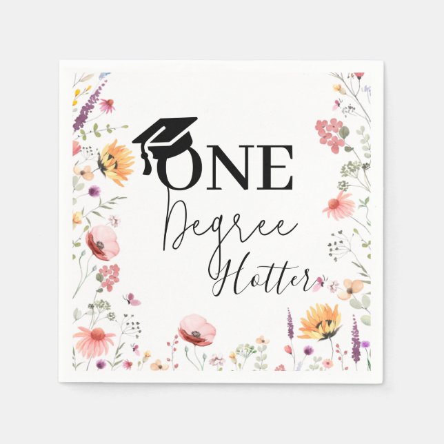 One Degree Hotter Wildflower Garden Graduation  Napkins (Front)