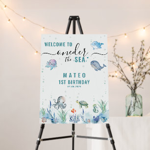 One-der The sea 1st birthday Welcome Signs