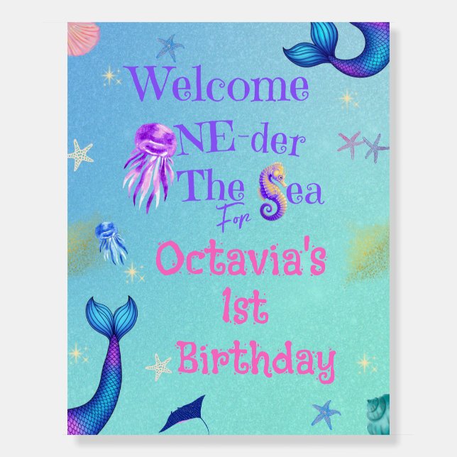 ONE-der the Sea Birthday Welcome Sign (Front)