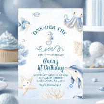 One-der the sea first birthday invitation