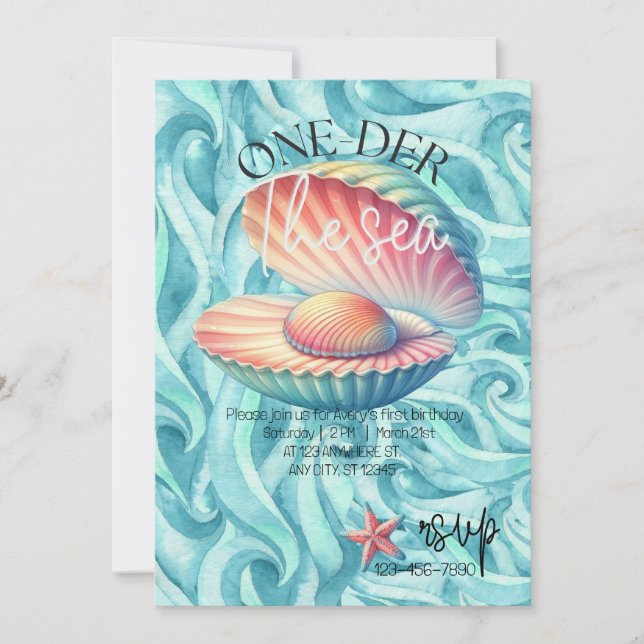 One-der the Sea First Birthday Invitation (Front)
