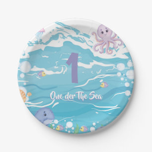 One-der The Sea First Birthday Party Paper Plates