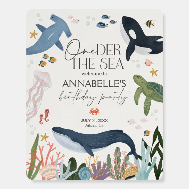 One-der The Sea First Birthday Party Welcome Sign (Front)