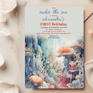 One-der the Sea Life 1st Birthday Invitation