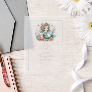 “One-der the Sea” Vellum Mermaid First Birthday Vellum Invitations