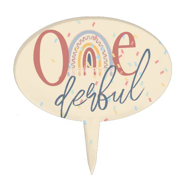 One-derful 1st birthday, Boho rainbow birthday Cake Topper | Zazzle