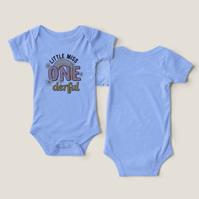 ONE-DERFUL 1st Birthday Tri-Blend Bodysuit (Design Front & Back)