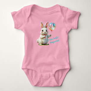 One-derful Bunny First Birthday Pink for Girls Baby Bodysuit