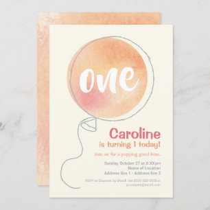 One-derful Day! Pastel Balloon 1st Birthday Invite