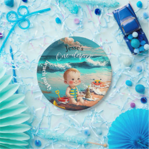 One-derful, first birthday paper plates