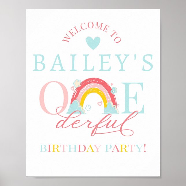 ONE derful, First birthday, Rainbow, ONE, Rainbow  Poster (Front)