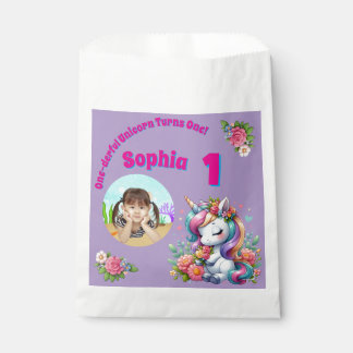 One-derful Magical Unicorn 1st Birthday Photo Favor Bag
