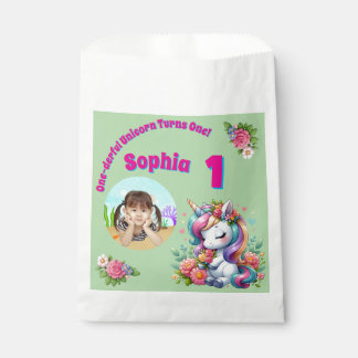One-derful Magical Unicorn 1st Birthday Photo Favor Bag