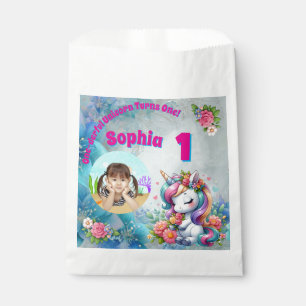 One-derful Magical Unicorn 1st Birthday Photo Favor Bag