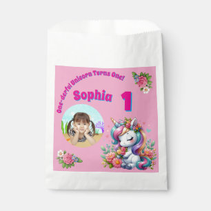 One-derful Magical Unicorn 1st Birthday Photo Favor Bag