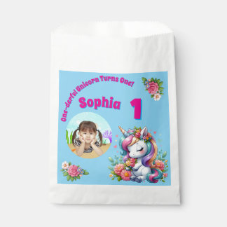 One-derful Magical Unicorn 1st Birthday Photo Favor Bag