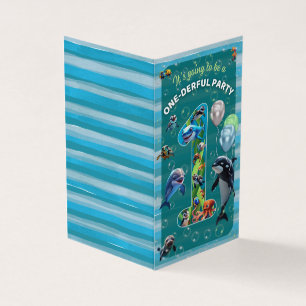 One-derful Party Vertical Birthday Invitation