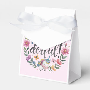 One-derful Watercolor Unicorn Birthday Favor Boxes