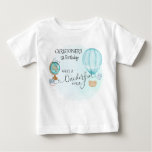 One Derful World Blue Hot Air Balloon 1st Birthday Baby T-shirt at Zazzle