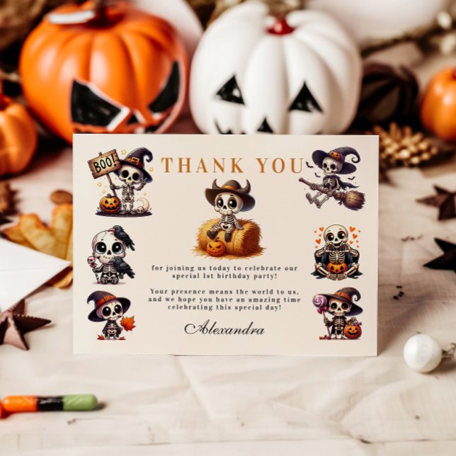 One-Derfully Spooky Western Halloween First Birthd Thank You Card (Creator Uploaded)