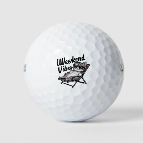 One design features a cool and comfortable kitten  golf balls
