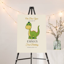 One Dino Year 1st Birthday Welcome Foam Board