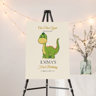 One Dino Year 1st Birthday Welcome Foam Board