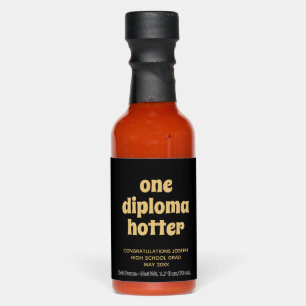 One Diploma Hotter Graduation Party Favor Hot Sauces