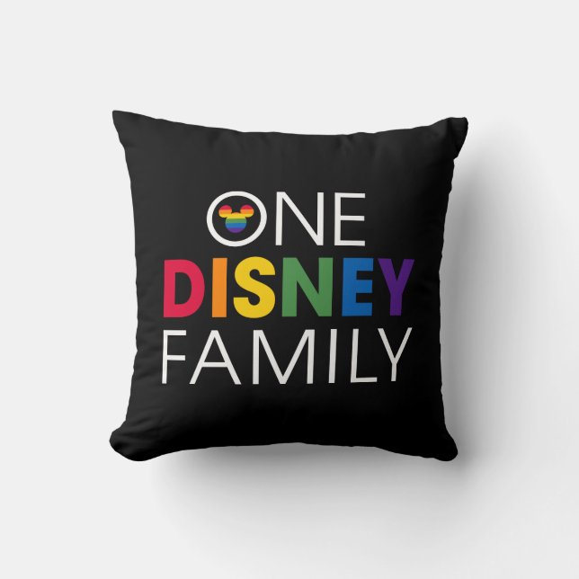 One Disney Family Throw Pillow (Front)