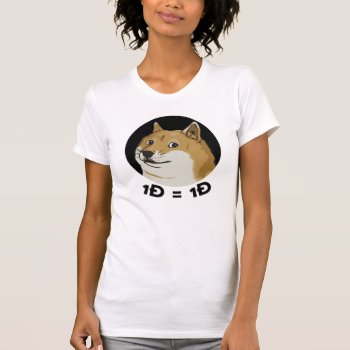 One Doge = One Doge Dogecoin Tee Shirt by CosmicDogecoin at Zazzle